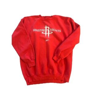 Vtg James Harden Houston Rockets Red Sweatshirt Crewneck Large Reebok